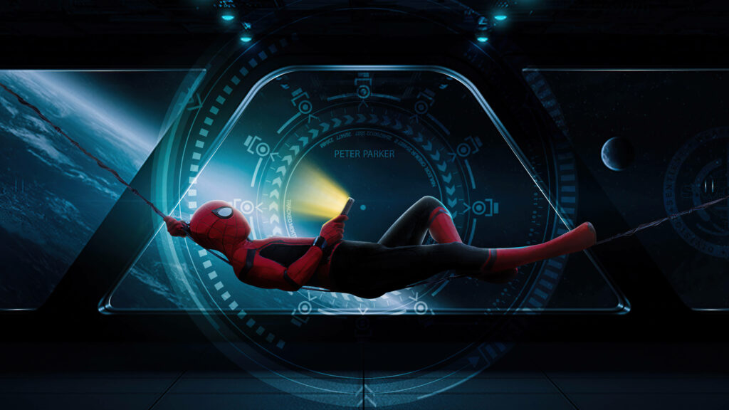 Spider-Man No Way Home Space Wallpaper: Iconic Suit & Cosmic View