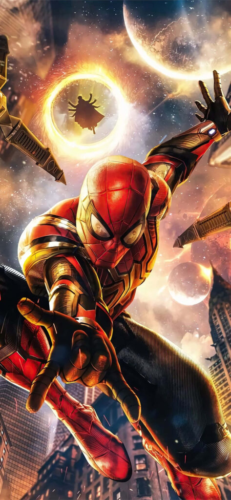Spider-Man in Advanced Suit: Swinging into Action - Multiverse Wallpaper
