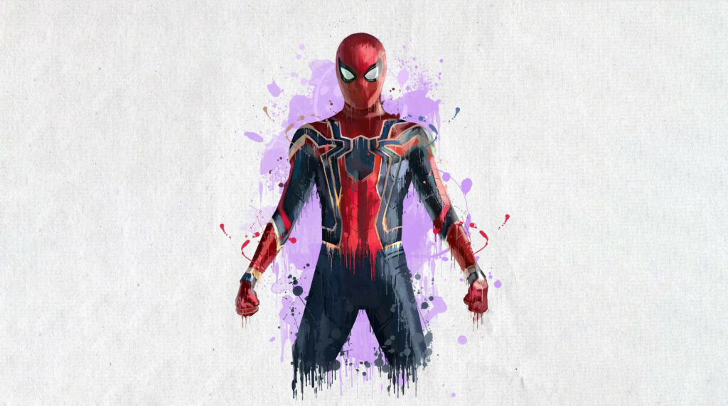 Marvel's Spectacular Spider-man in Iron Spider Armor: A Striking Heroic Pose against a Clean Background Wallpaper