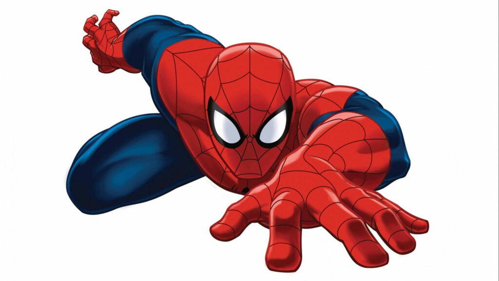 Spider-Man dynamic action pose reaching forward HD wallpaper Marvel superhero mobile background