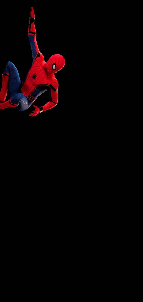 Spiderman punching through black background dynamic action HD phone wallpaper vibrant energy