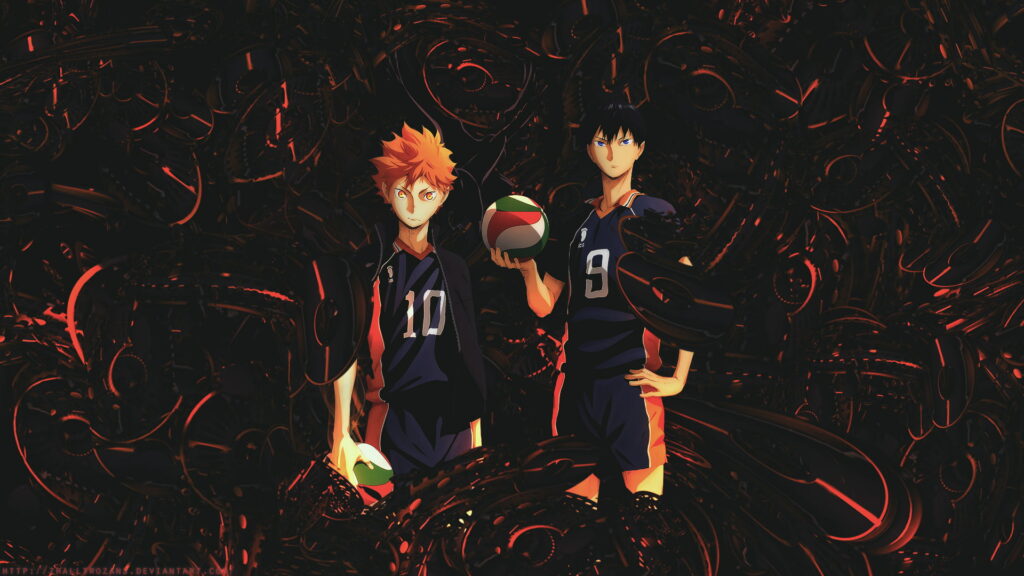 Spiking Teamwork: HD Wallpaper featuring the Anime Boys of Haikyuu!!, Hinata Shouyou and Kageyama Tobio