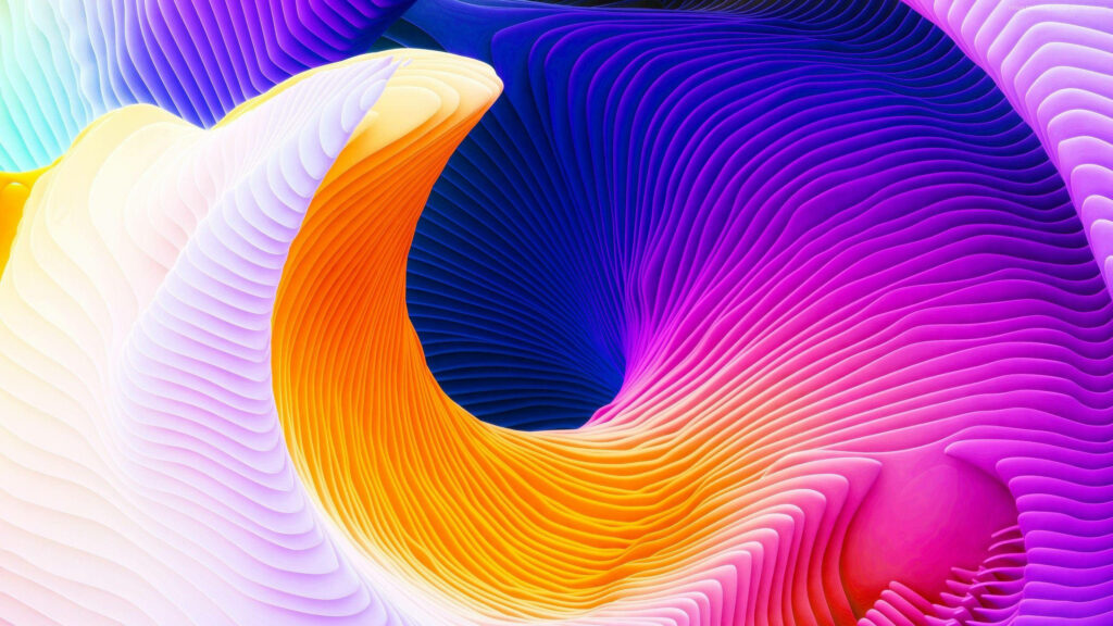 Spiraling Colorful Abstractions: Dynamic Digital Art in 3D Wallpaper