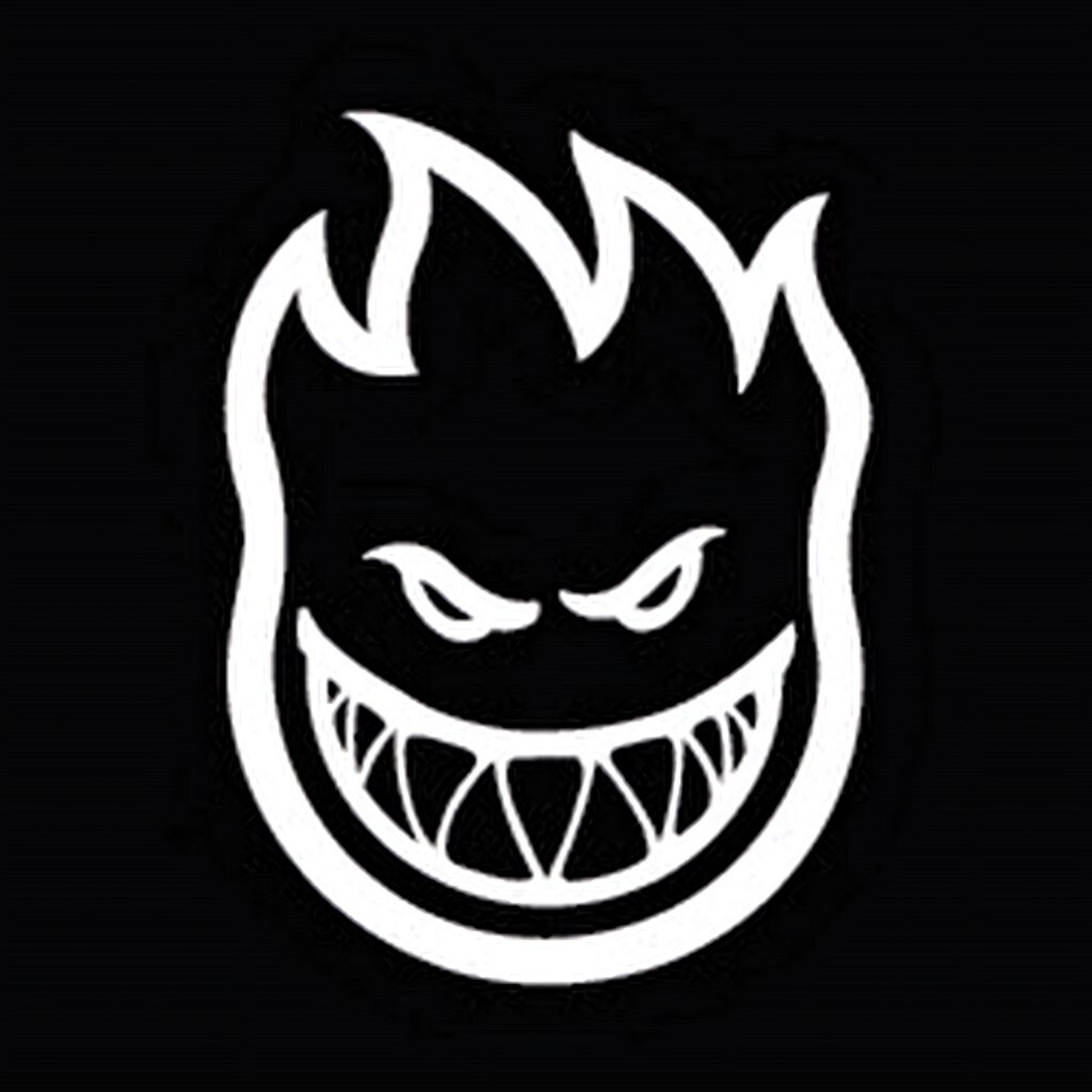 Spitfire Logo Wallpaper: Black & White Graphic with Flame Design