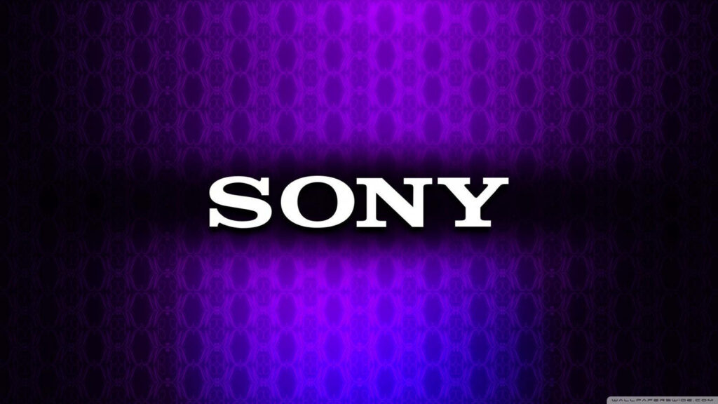 Vibrant Sony Branding Unveiled Against a Lush Blue and Purple Backdrop Wallpaper