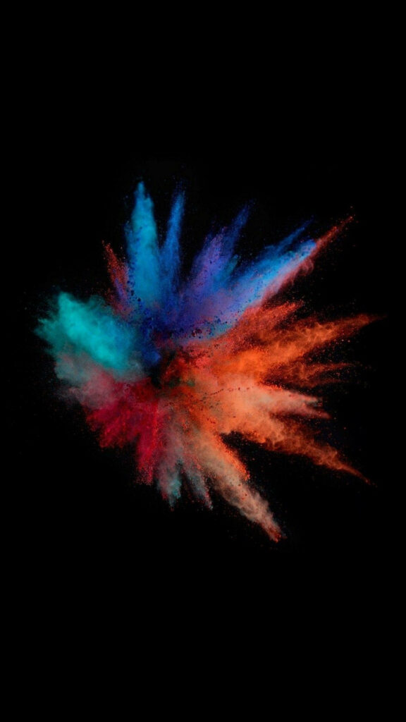 Vibrant Powder Explosion Captured on a Sleek iPhone Background Wallpaper
