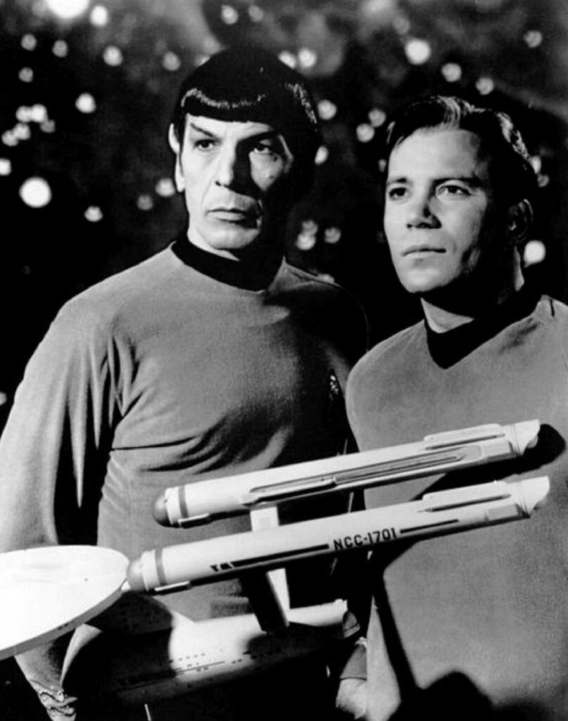 Spock & Captain Kirk Wallpaper: Iconic Star Trek Duo in Action