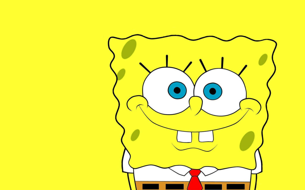 Vibrant SpongeBob SquarePants HD wallpaper bright yellow background cheerful minimalist design