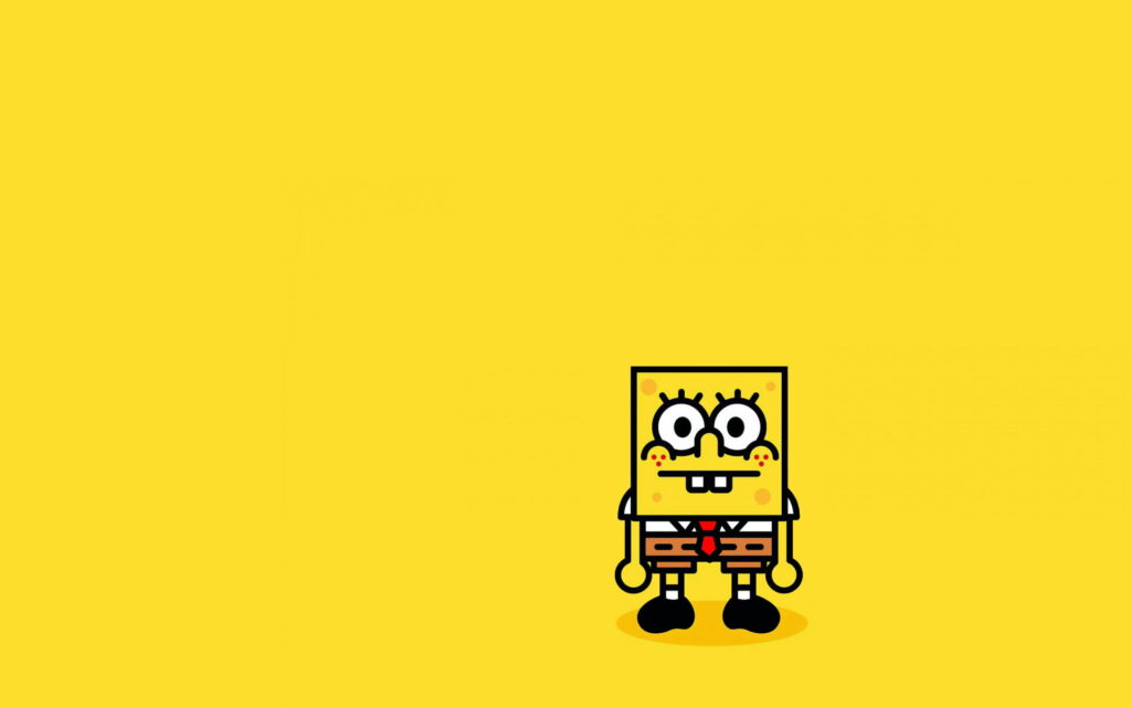 SpongeBob: A Minimalist Cartoon Delight in HD Wallpaper