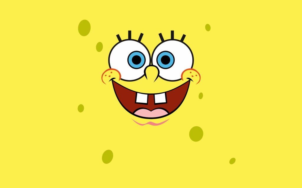 Creative Minimalism: Vibrant 4K Wallpaper featuring SpongeBob SquarePants