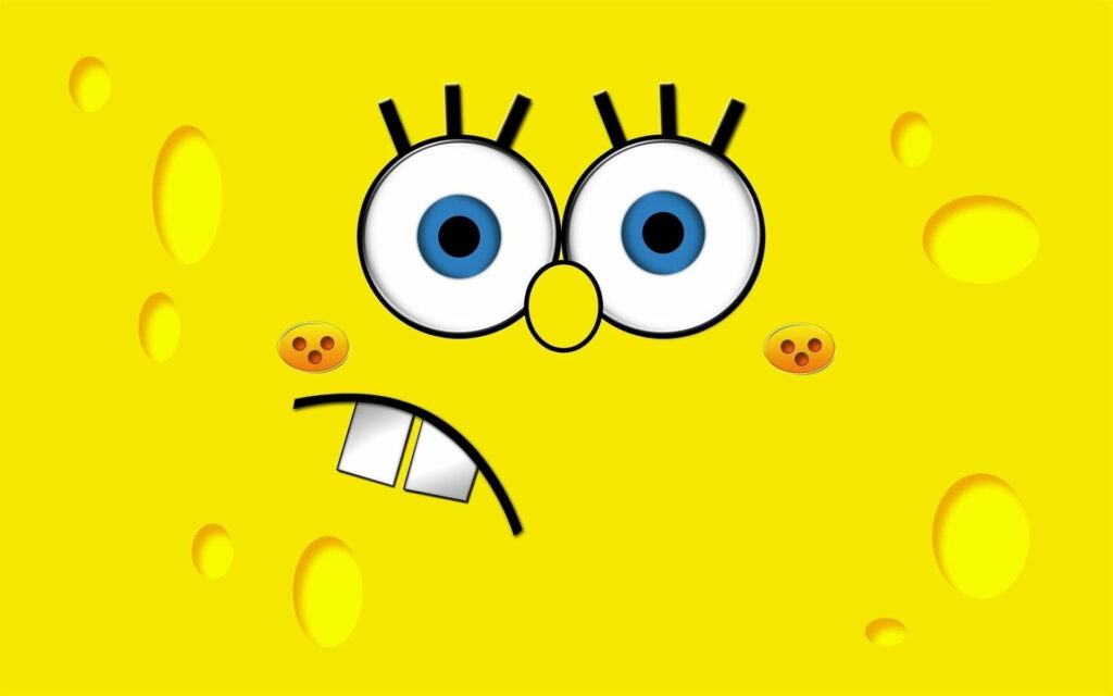 Minimalist SpongeBob Art: A Vibrant HD Wallpaper Background