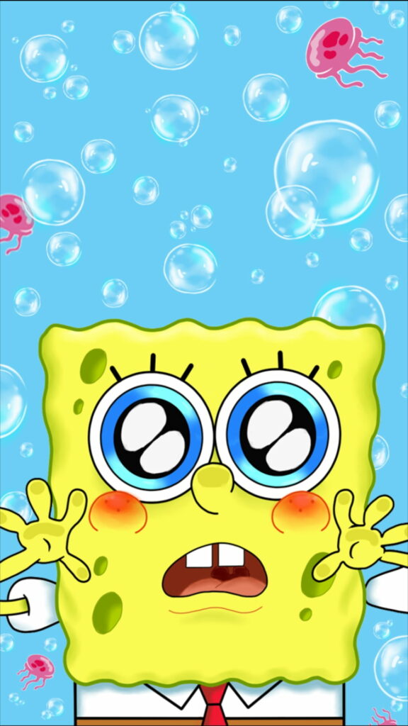 Vibrant Yellow HD Phone Wallpaper with SpongeBob SquarePants Character