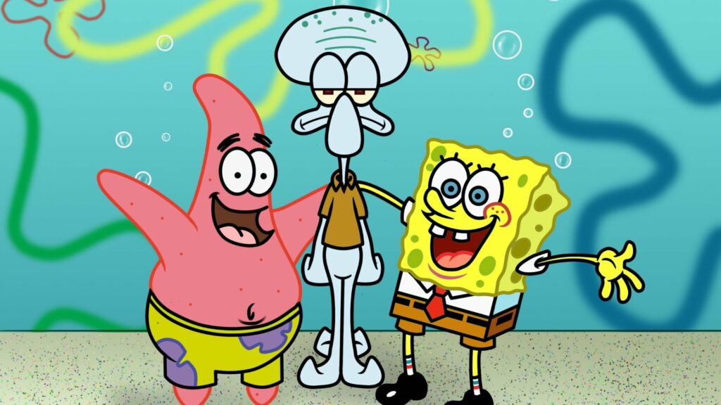 Spongebob and Patrick's HD Adventure: A Cartoon Oasis Wallpaper