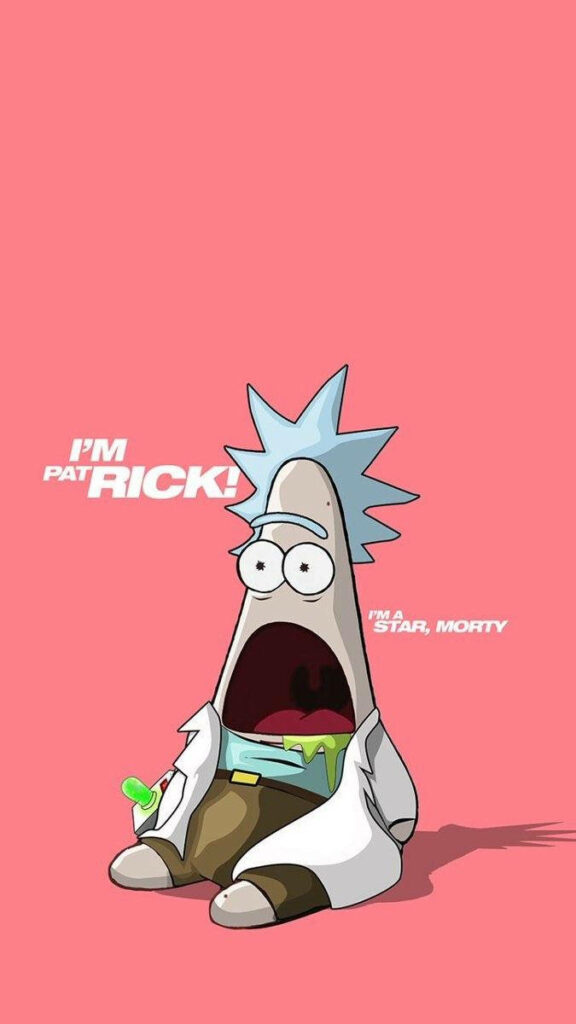 Spongebob and Patrick's Wacky Rick and Morty Tribute: A Hilarious Meme Crossover! Wallpaper