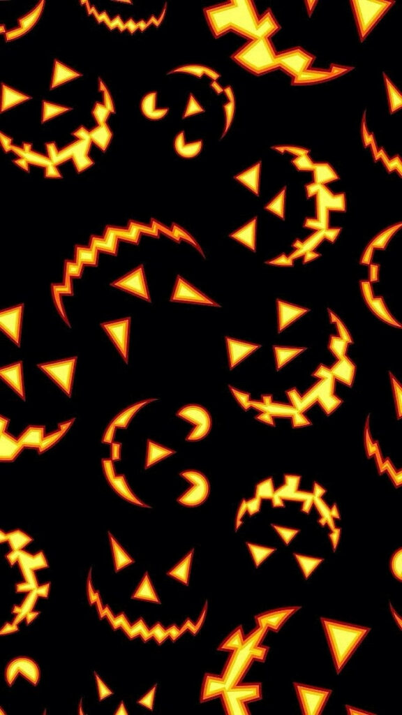 Pumpkin Patch Nightmare: A Haunting Halloween Phone Wallpaper