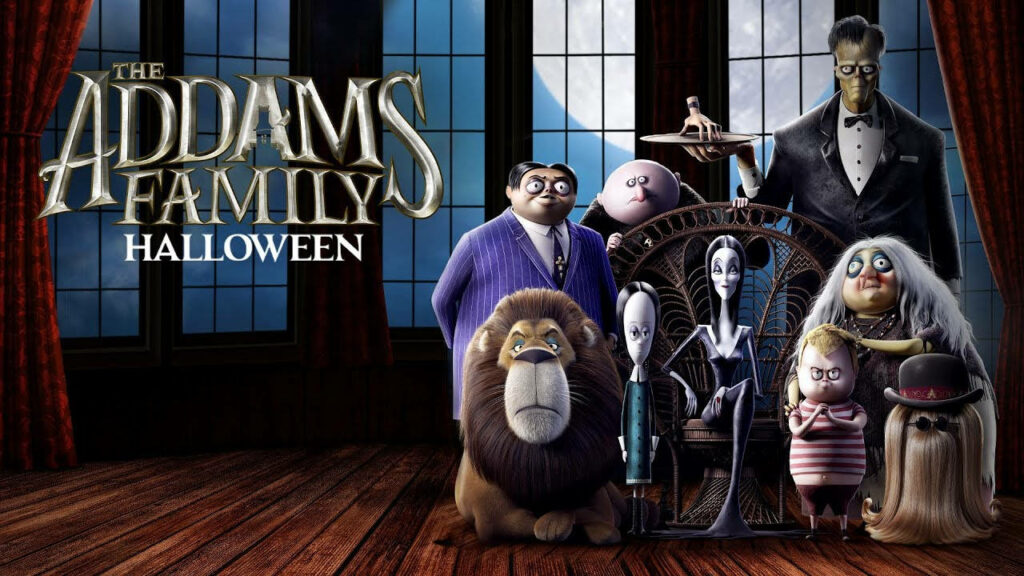 Spooky Addams Family 2 Wallpaper: Eccentric Characters in Halloween Style
