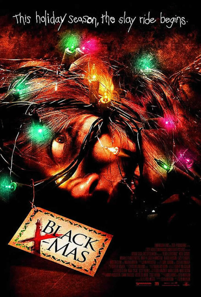 Dark Eerie Wallpaper: Face in Colorful Christmas Lights for Spooky Vibe