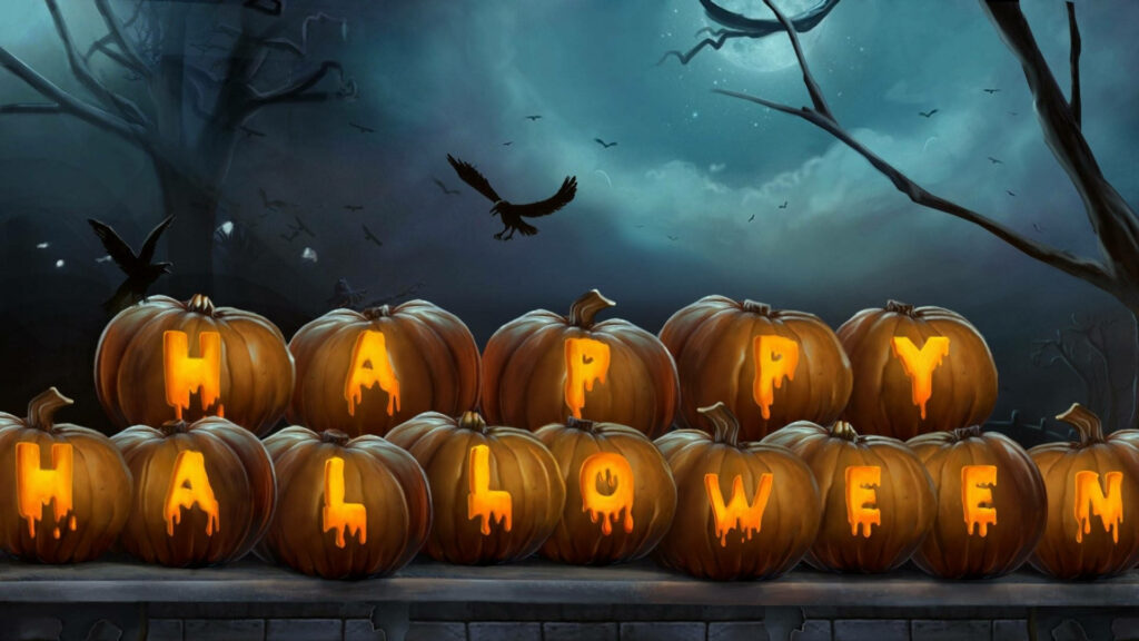 Halloween-Themed Desktop Wallpaper: Immersive Background for a Spooky Computer Atmosphere