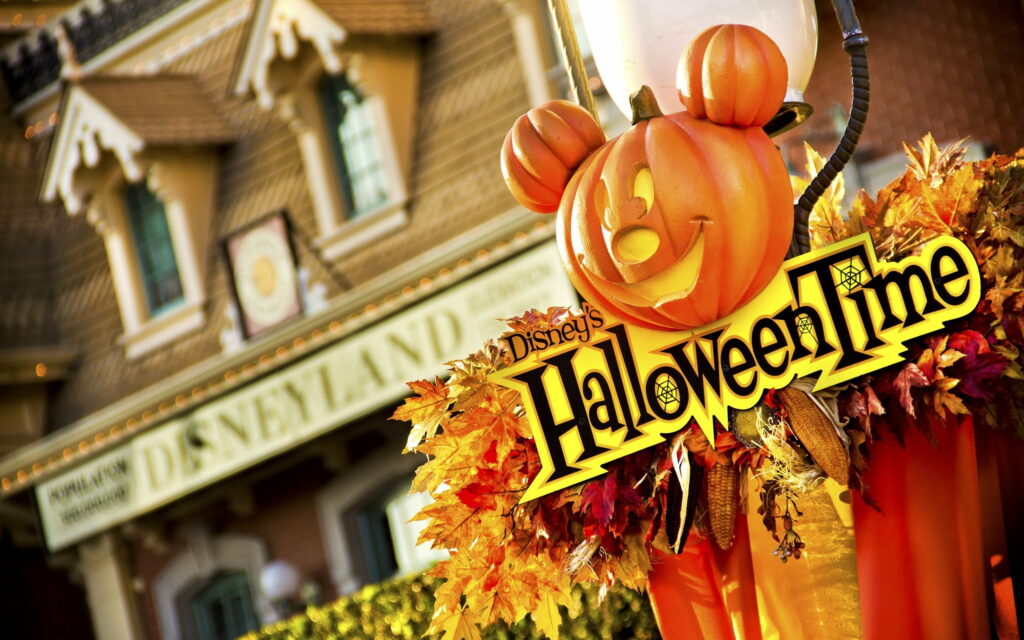 The Spooky Disney House: A Halloween Pumpkin Delight - QHD Wallpaper Background Photo