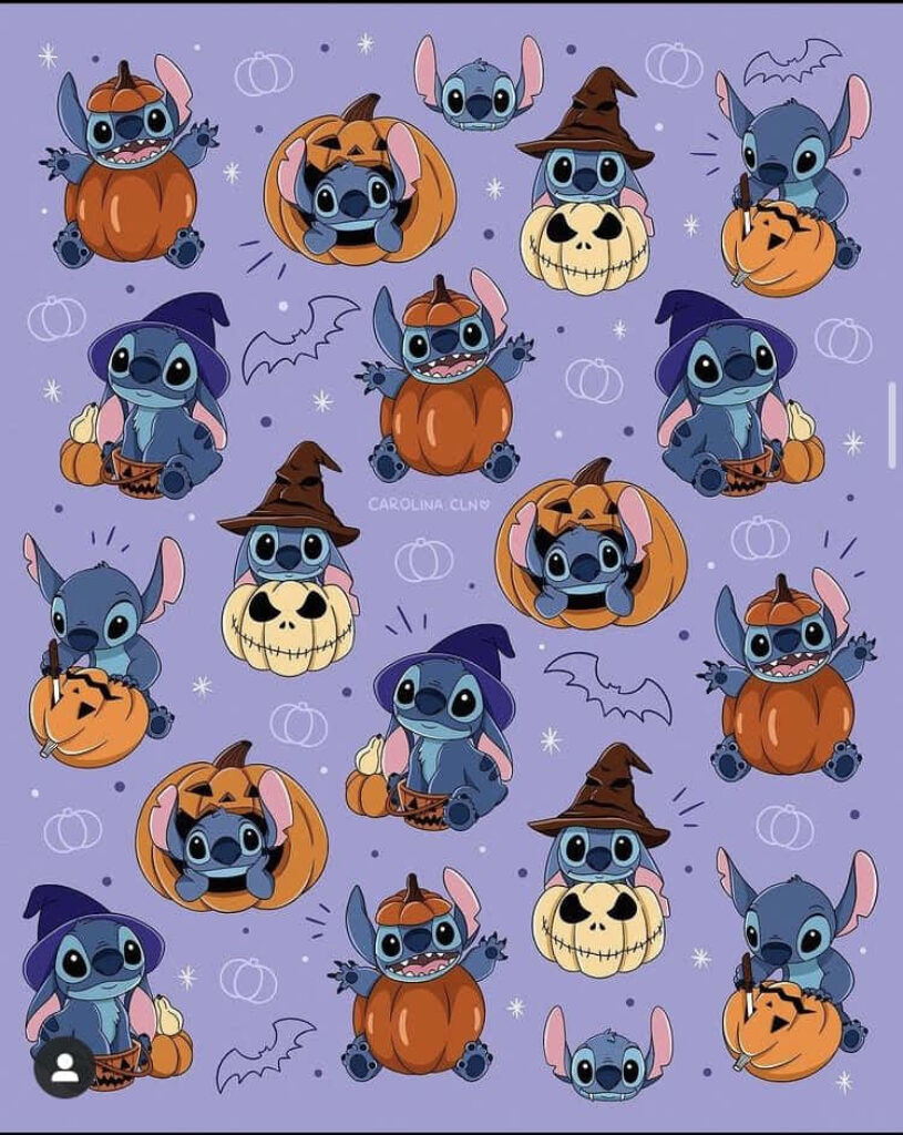 Spooky Fun: Stitch & Lilo Halloween Wallpaper with Cute Costumes