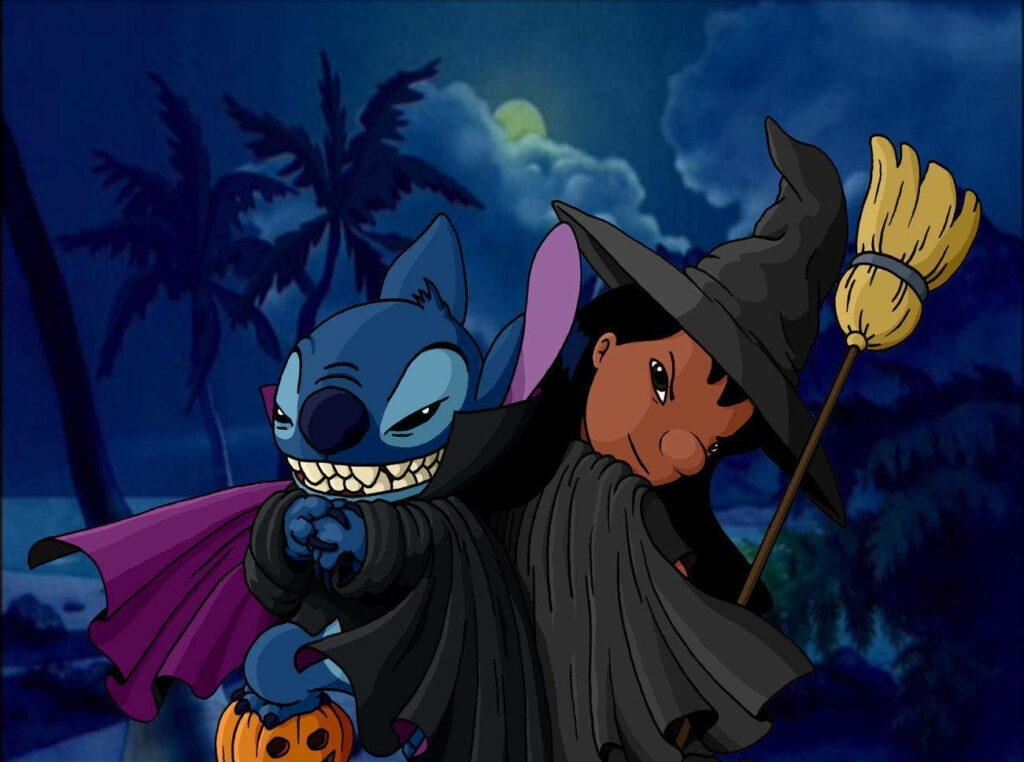 Spooky Halloween Wallpaper: Animated Vampires & Witches Under Moonlight