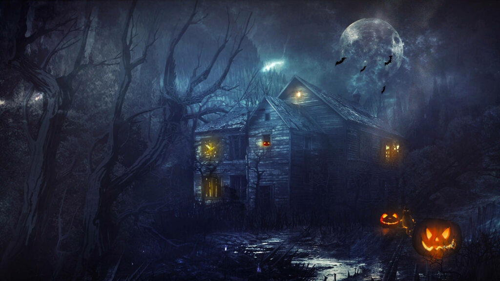 Ghastly Ghouls on Digital Display: Spooky Halloween Computer Wallpaper
