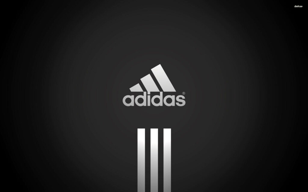 Shine Bright with the Adidas Three Stripes Brand Logo Wallpaper on Matte Black Background