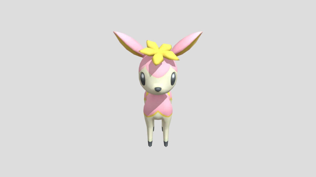 Spring Form Deerling Wallpaper: Adorable Pokémon on Grey Background