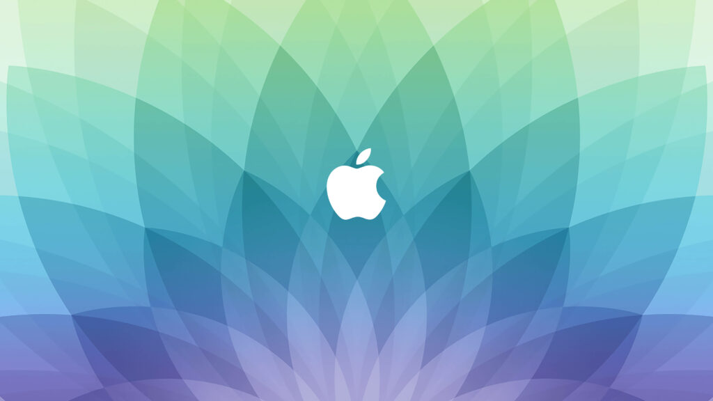 Blooming Beauty: Apple Logo Embraces Spring with Flower Petals Wallpaper