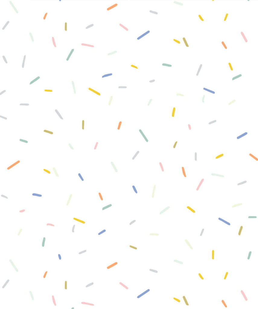 Whimsical Fantasia: Pastel Confetti Delight on White Wallpaper Background