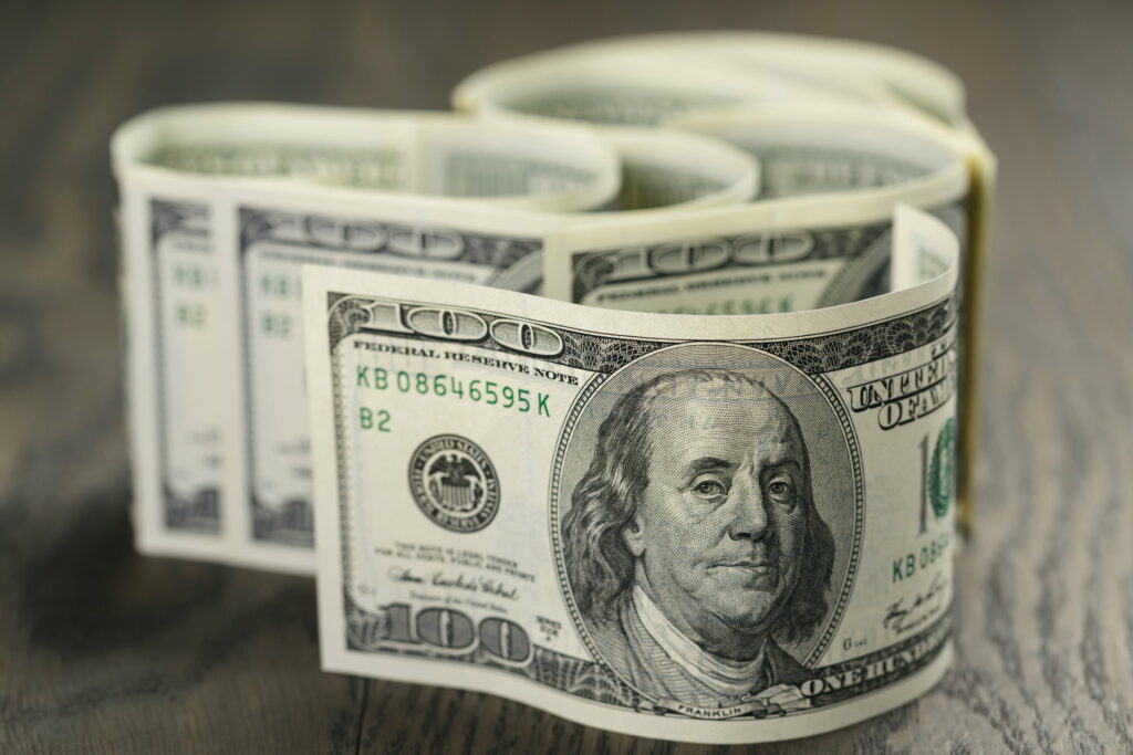 100 Dollar Notes: A Wealthy Wall Street's Currency Collection Wallpaper