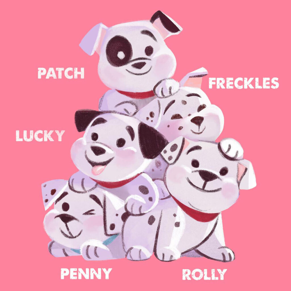 Pawsitively Piled Puppies: A Playful Portrait of 101 Dalmatians' Darling Quintuplets! Wallpaper