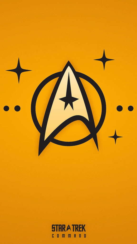 Star Trek Command Insignia Wallpaper with Vibrant Orange Background