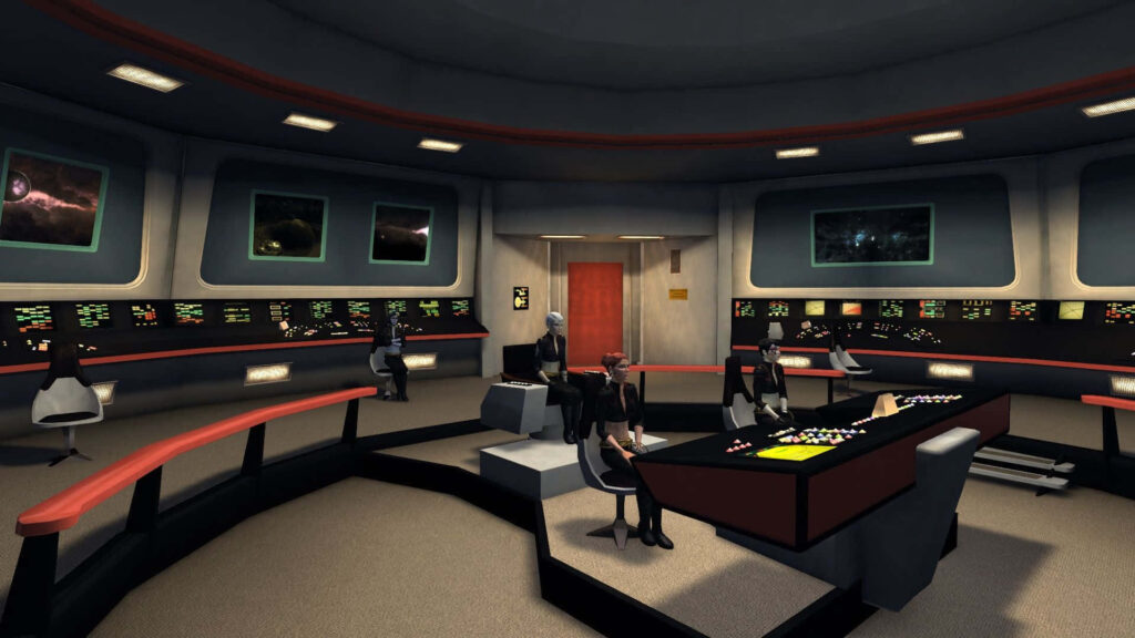 Futuristic Starship Enterprise Bridge Digital Art Wallpaper