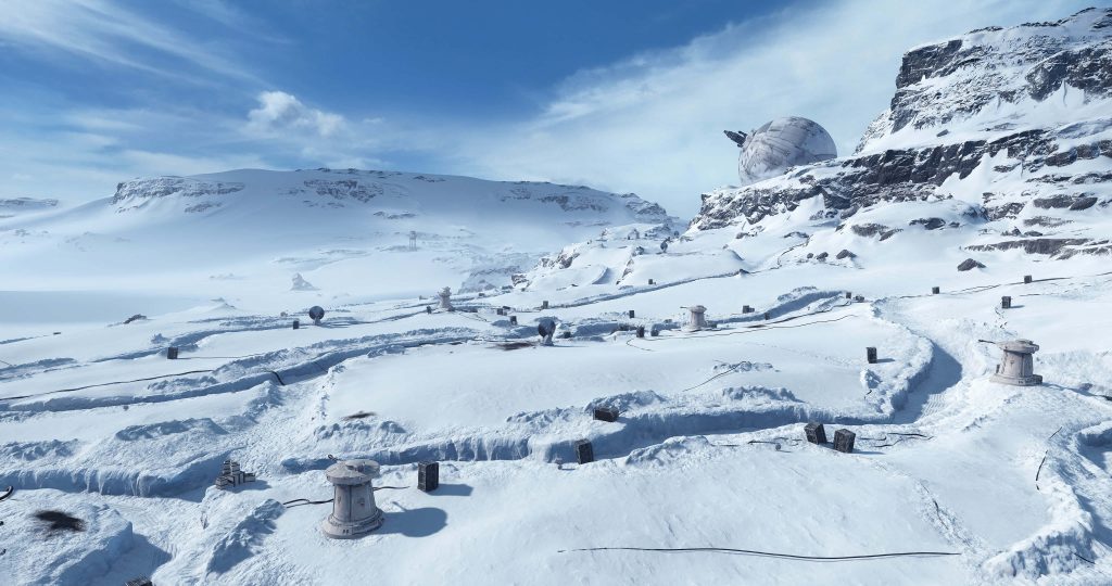 Stunning Hoth Star Wars wallpaper with icy terrain rebel base snowy landscape bright blue sky
