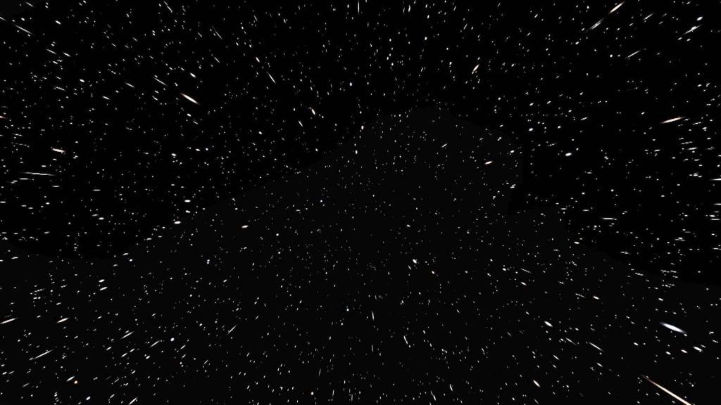Star Wars hyperspace jump wallpaper with dynamic white star streaks on black space background