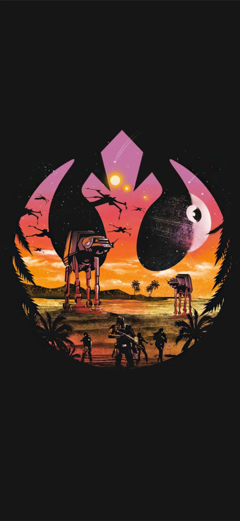 Rebel Alliance Sunset Beach Wallpaper: Unique Star Wars Shirt Design