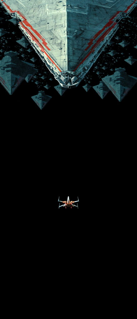 Galactic Clash: Intense Star Wars Face-off in Eerie Black Amoled Wallpaper