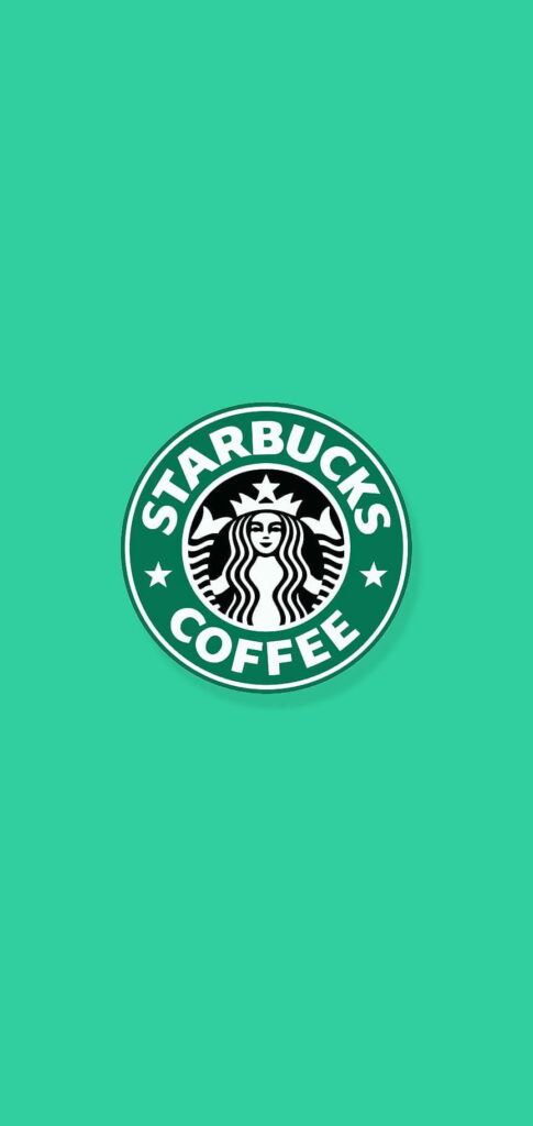 Starbucks Coffee logo centered on bright green background vibrant iPhone wallpaper design