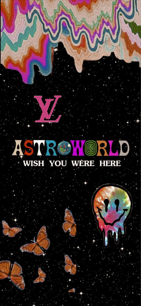 Starry Astroworld: Trippy Doodles in the Cosmos - iPhone Wallpaper