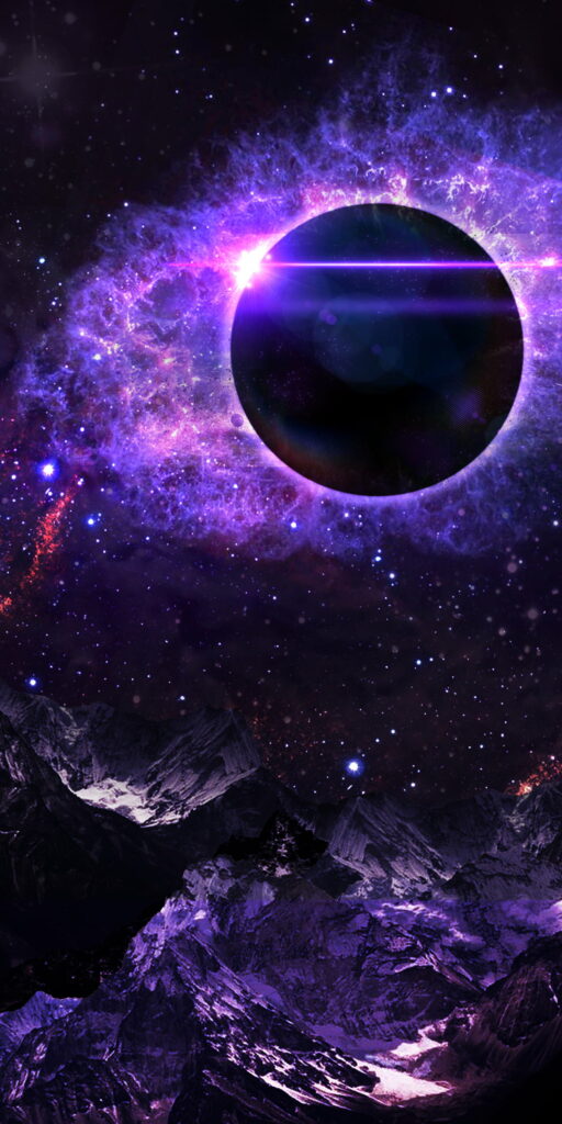 Stellar Eclipse: Majestic Nebula in a Mystical Universe - HD Phone Wallpaper Background