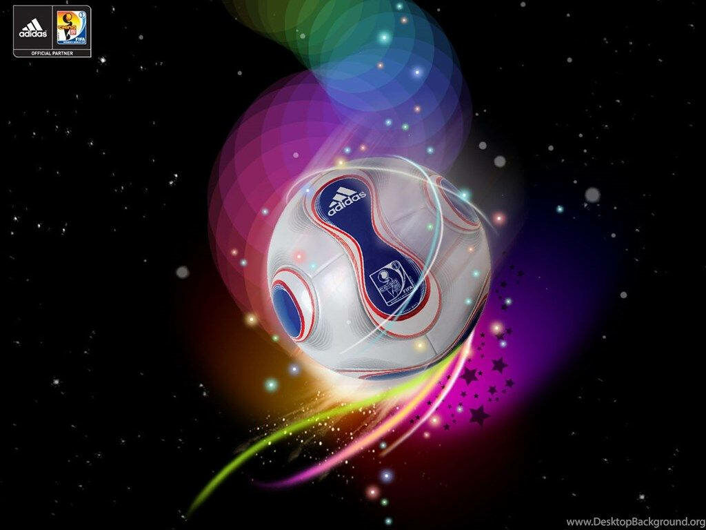 Starry Galaxy Soccer: Vibrant Artistic Representation of the Adidas Teamgeist for FIFA Women's World Cup 2007 Wallpaper