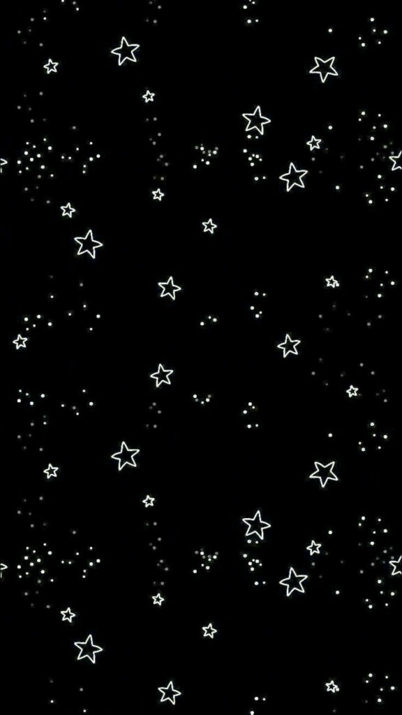 Starry Nightfall: Aesthetic Grunge Iphone Background Exuding Cuteness Wallpaper