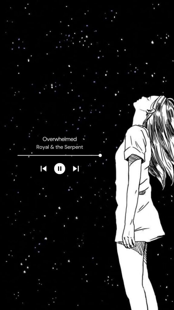 Starry Night Wallpaper: Black-and-White Art with Music Theme
