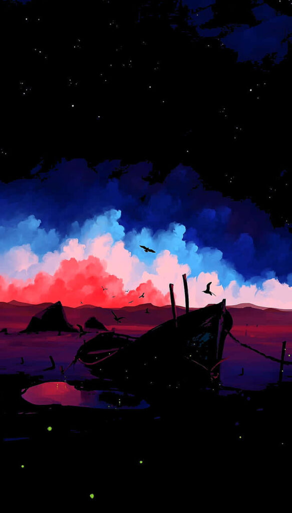 Captivating Desert Night: Vibrant Clouds Illuminating the Amoled S Landscape Wallpaper