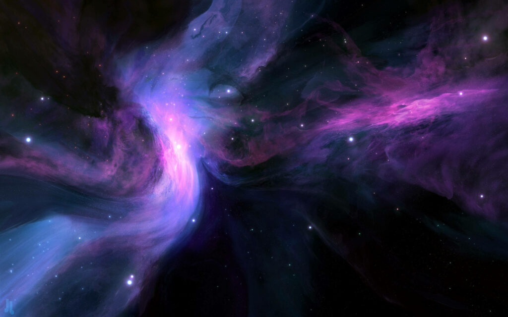 The Mesmerizing Blue and Purple Galaxy Canvas with Dazzling Starry Accents Wallpaper