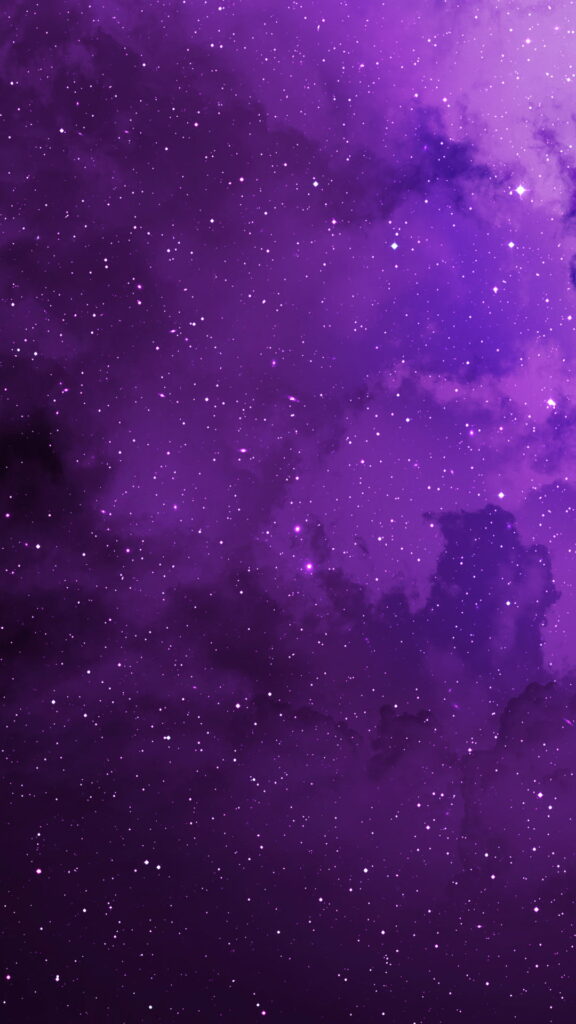 Starry Cosmos: Vibrant Purple Galaxy - Captivating HD Phone Wallpaper