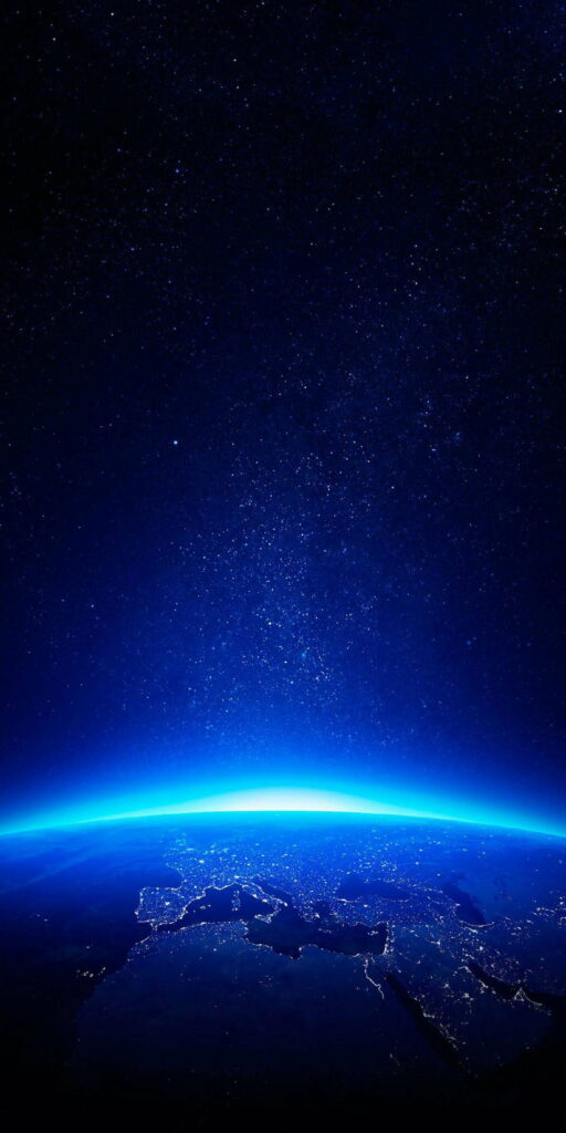 Starry Depths: HD Phone Wallpaper featuring the Earth in a Deep Blue Hue