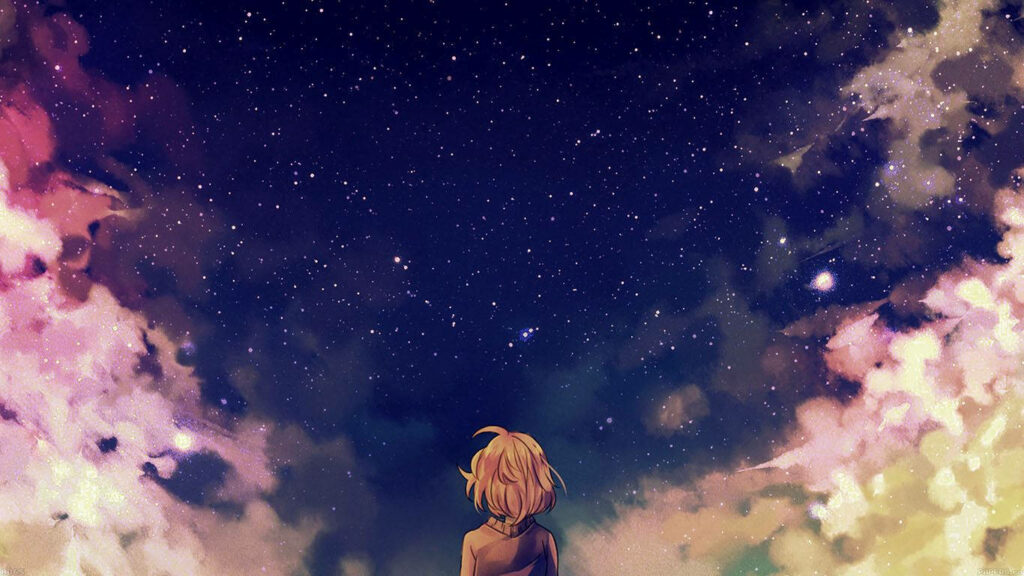 Stargazing Dreams: Captivating Anime Aesthetics Illuminate Your Desktop Wallpaper