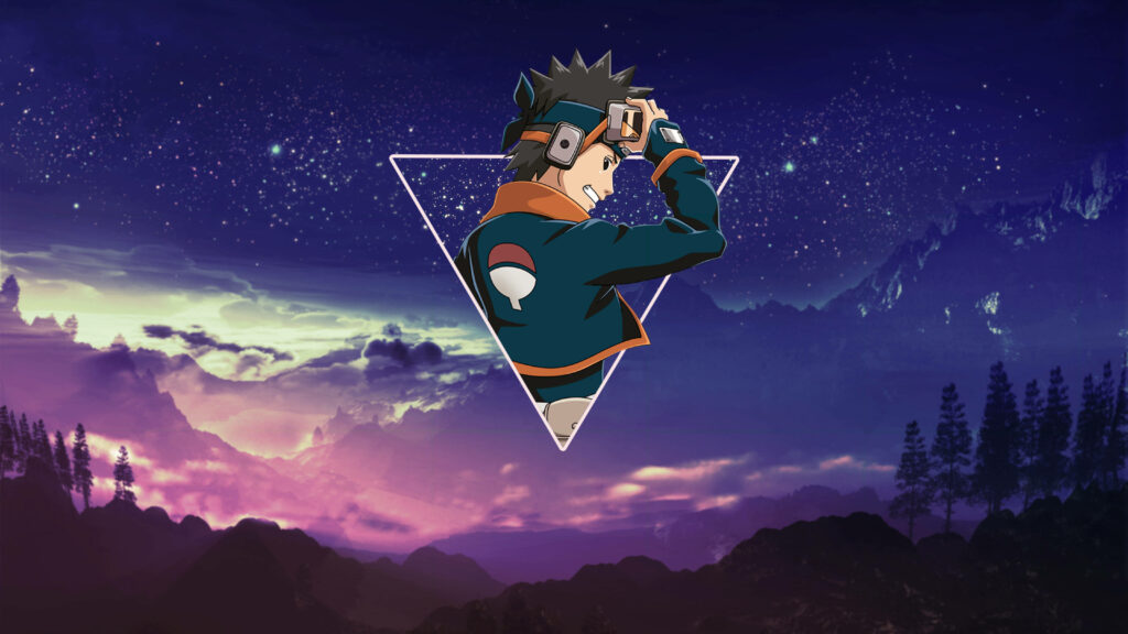 Naruto's Young Obito: A Captivating 4k PC Wallpaper in an Inverted Pyramid amidst a Celestial Night Sky